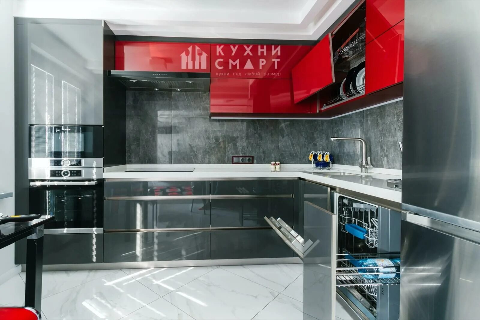 Кухня хайтек дизайн фото Кухня Турайда - заказать недорого в Москве у производителя Кухни-Смарт