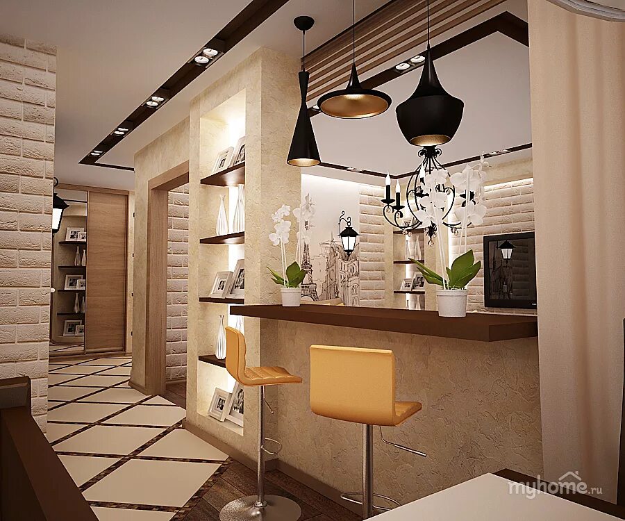 Кухня холл фото Холл с кухней - Дом Мебели.ру