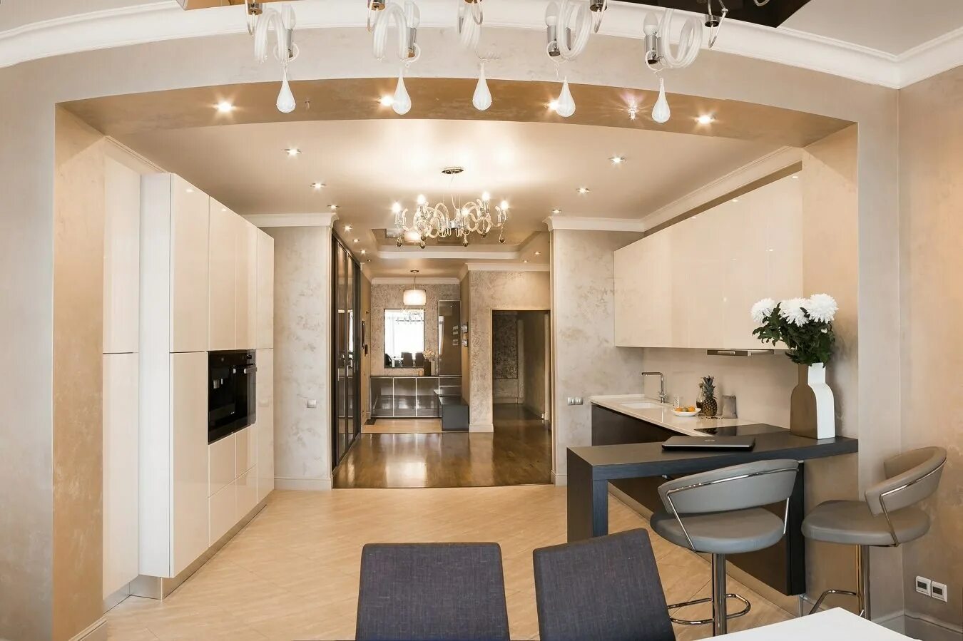 Кухня холл фото Кухня гостиная совмещенная с коридором - Какаду Декор.ру