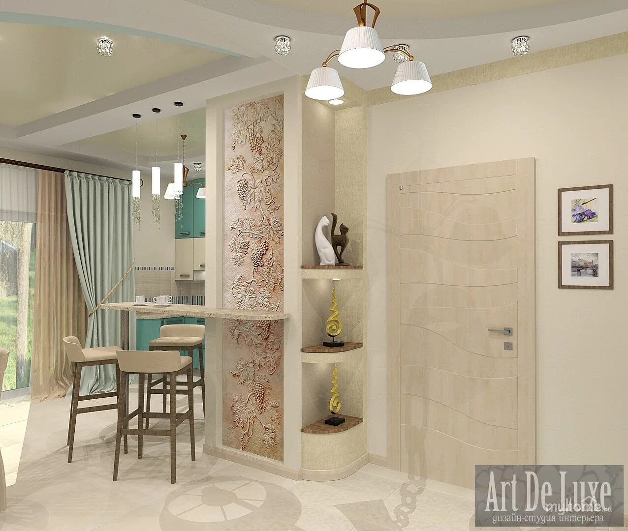 Кухня холл фото Холл с кухней - Дом Мебели.ру