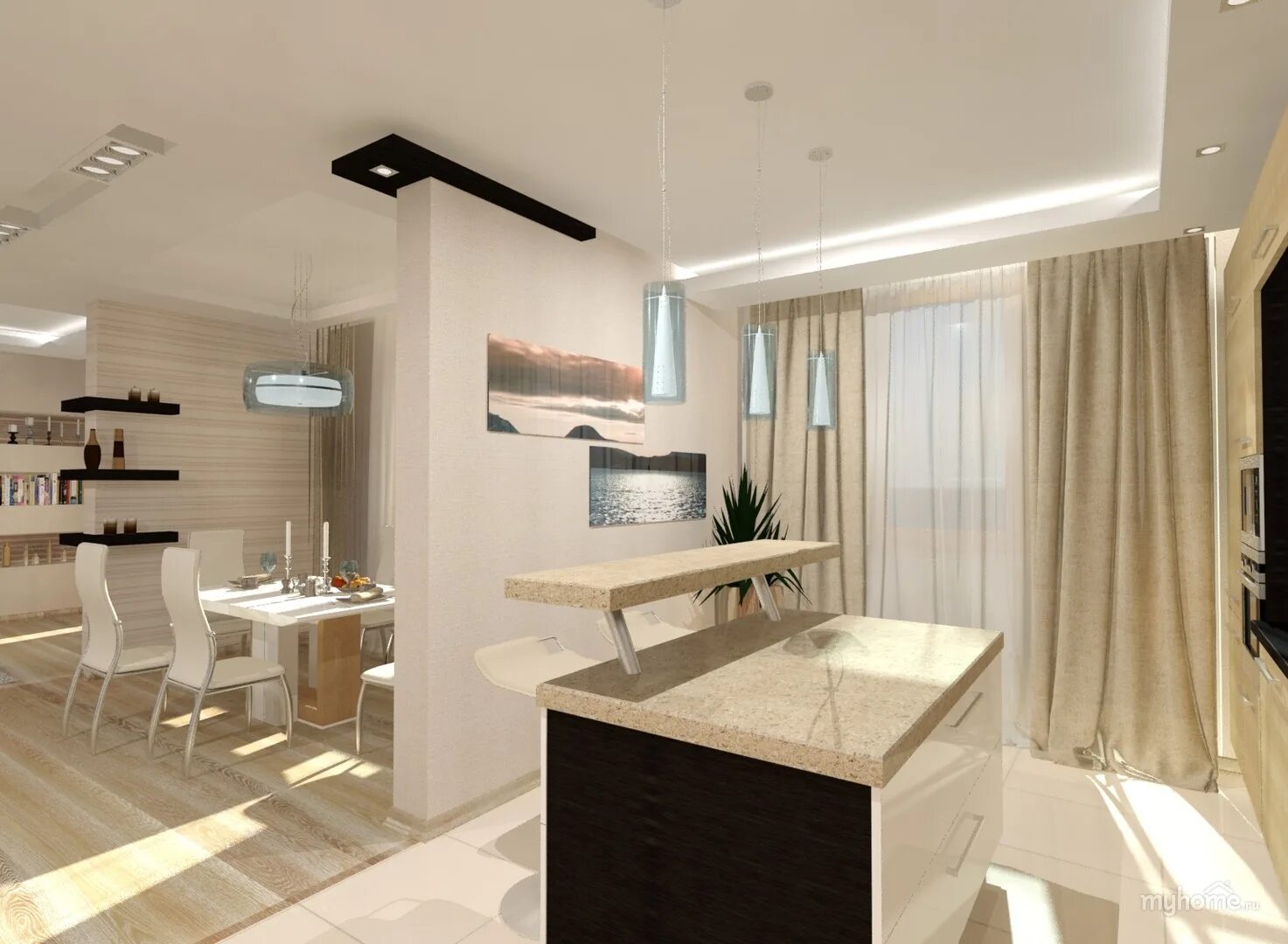 Кухня холл фото Холл с кухней - Дом Мебели.ру