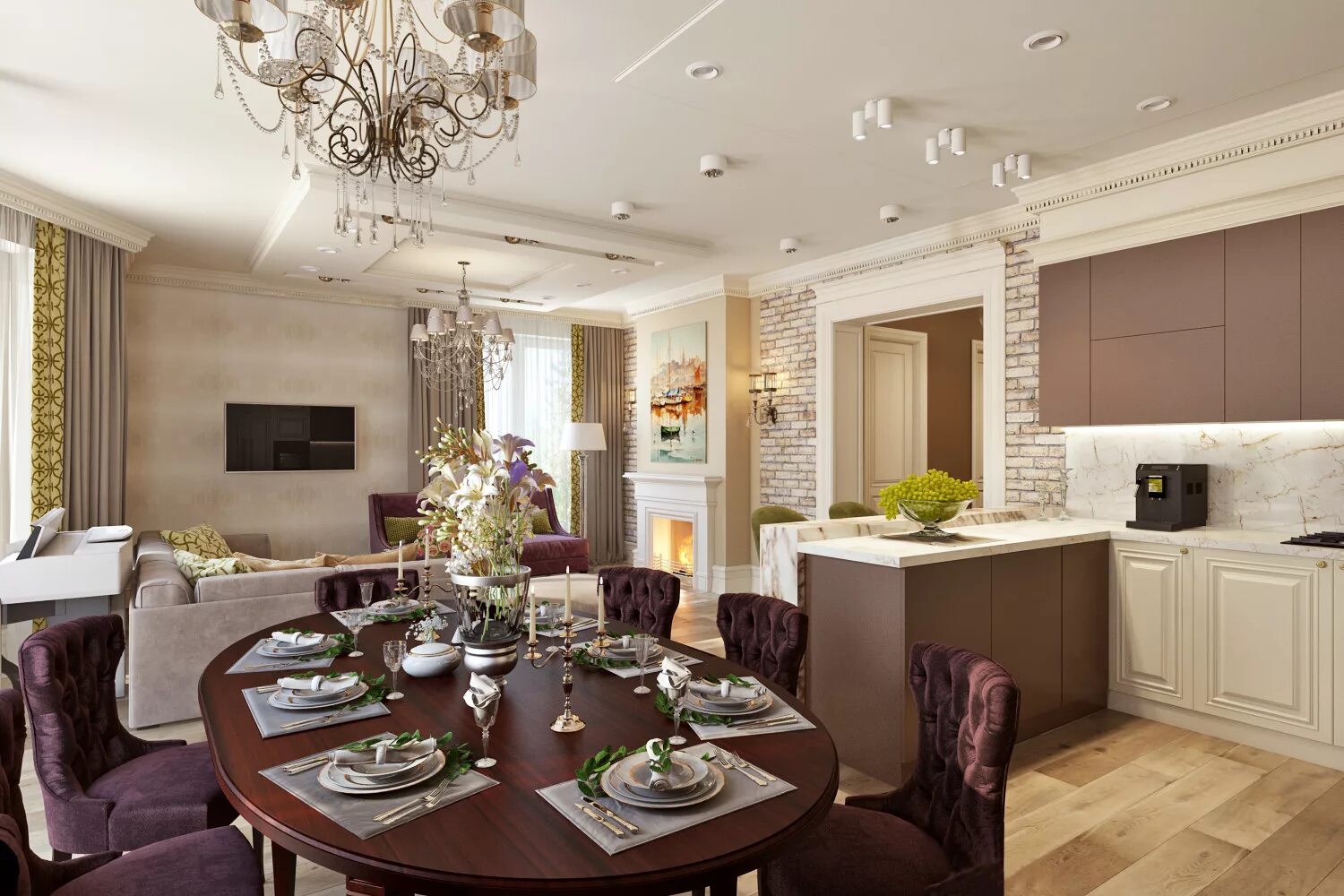 Кухня холл фото ArtStation - Big Guestroom