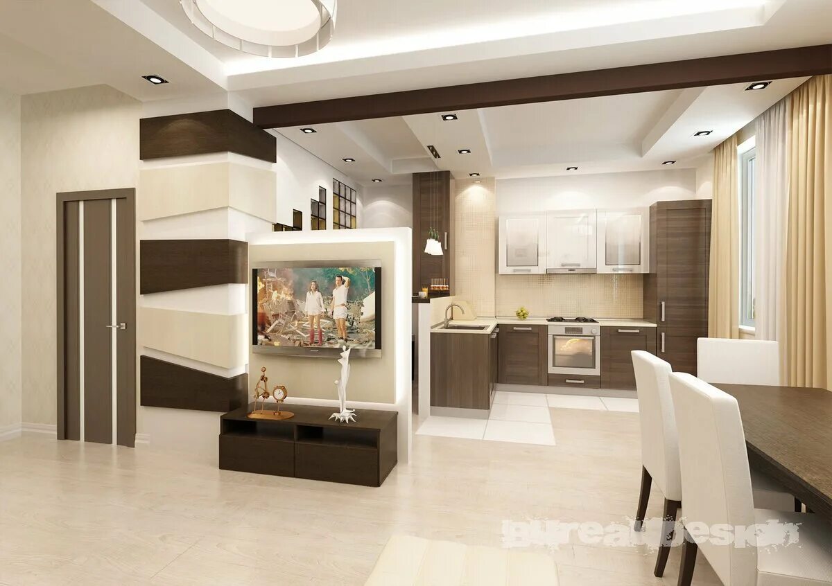 Кухня холл фото Кухня совместная с гостиной фото - DelaDom.ru