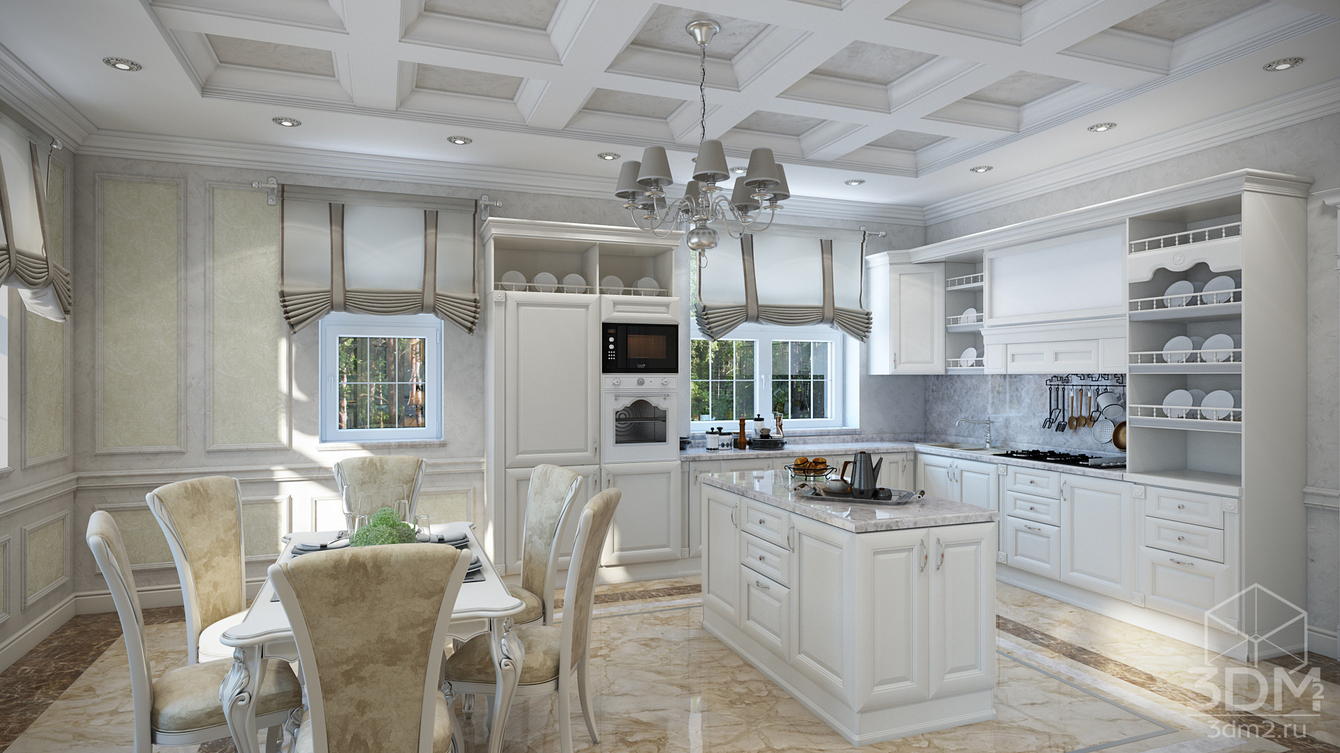 Кухня холл фото Проект 031: гостиная + кухня + холл. Abitant Москва