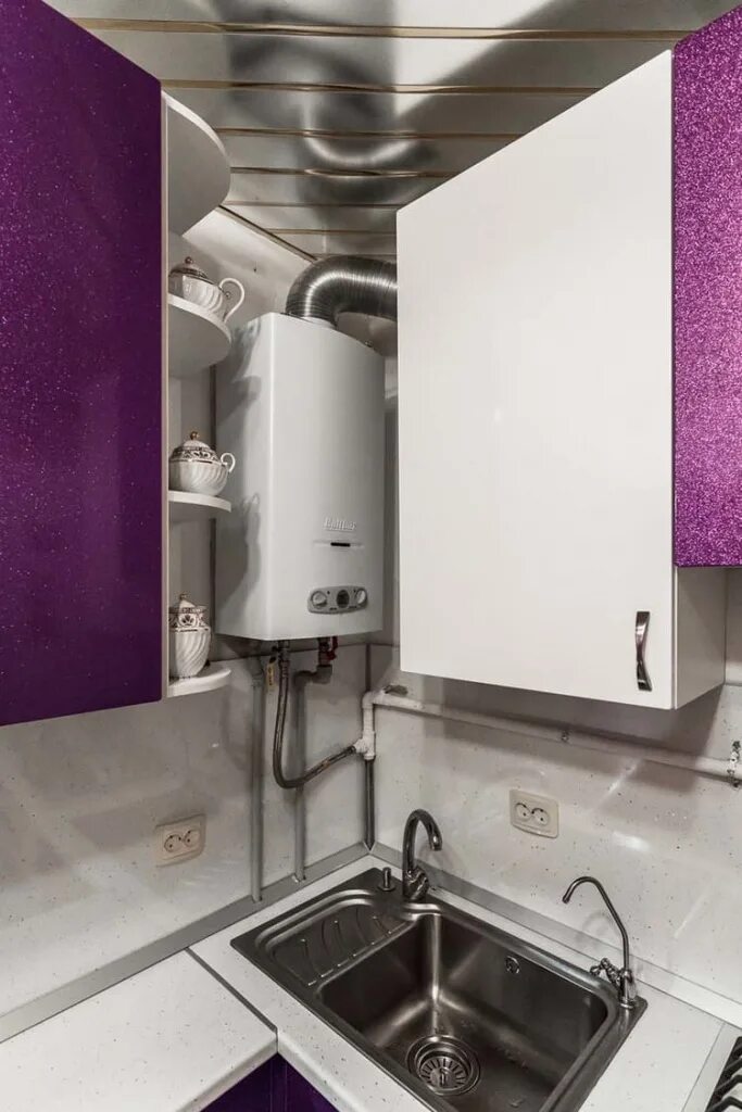 Кухня хрущевка колонка фото Проекты кухни в хрущевке с колонкой