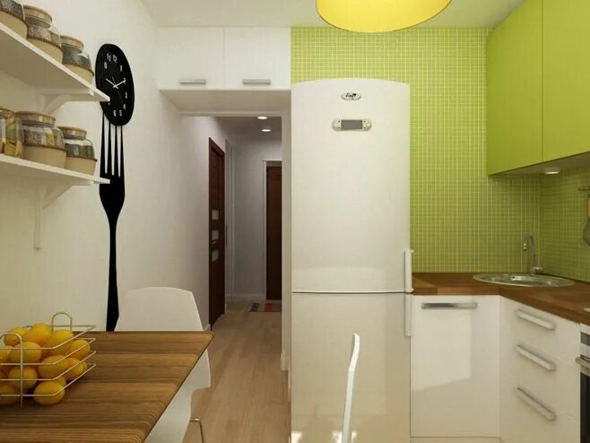 Кухня планировка и дизайн фото с холодильником Интерьер маленькой квартиры: фото 64 вариантов дизайна Tall cabinet storage, Hou