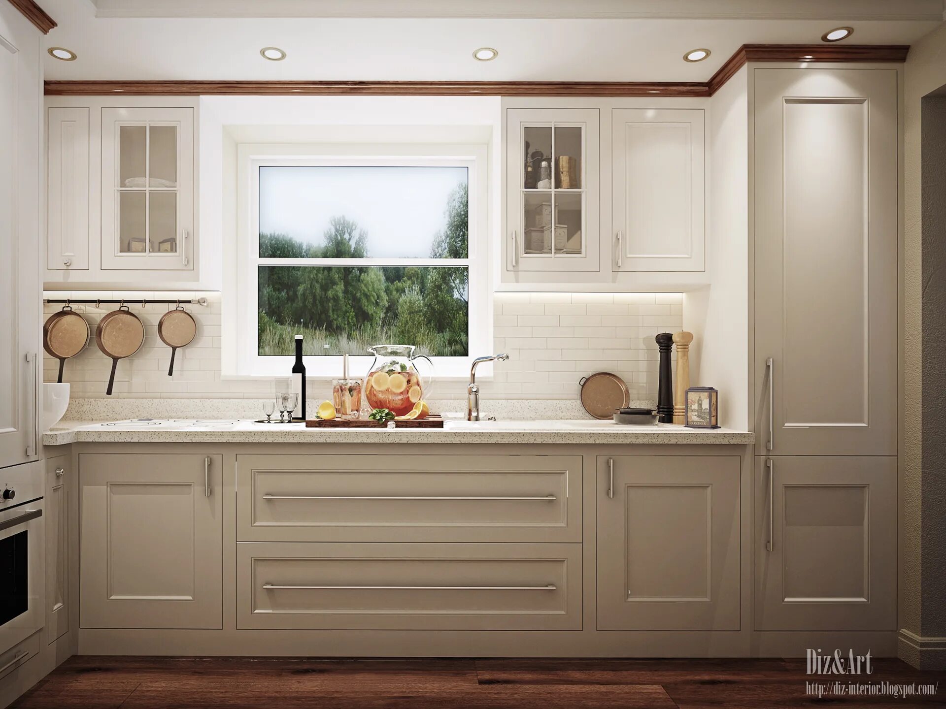 Кухня по середине окно фото дизайн Kitchen :: Behance