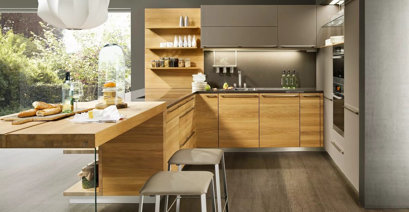 Кухня под дерево интерьер дизайн фото Кухня из ЛДСП Aurora 14 купить в Минске недорого, выгодные цены и рассрочка Prim