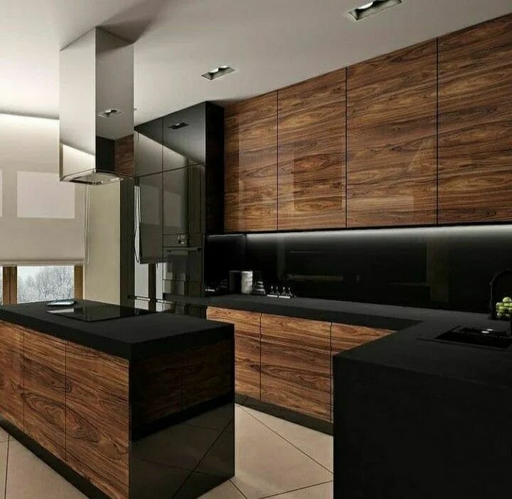 Кухня под дерево интерьер дизайн фото Kitchen Ideas Modern Modern kitchen interiors, Kitchen design plans, Modern kitc