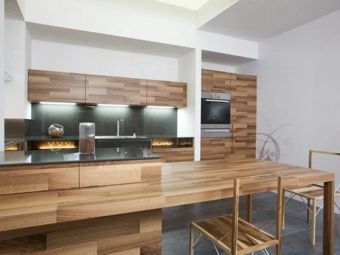 Кухня под дерево интерьер дизайн фото kitchen-design Furniture Ideas Kitchen wood design, Beautiful kitchen designs, W