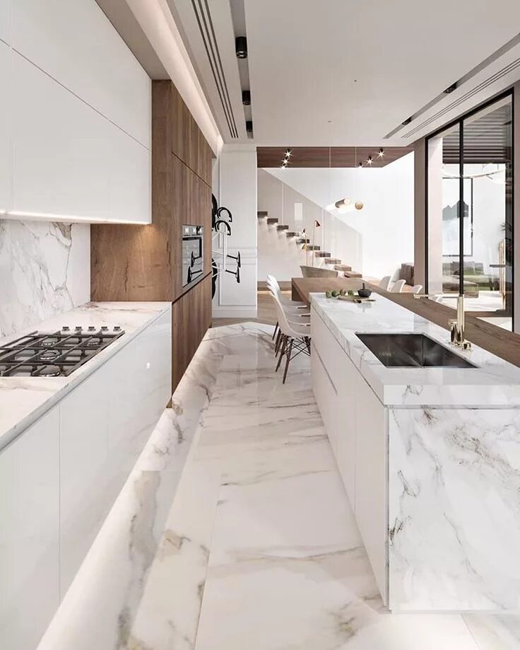 Кухня под мрамор дизайн фото Ardh Architects - أَرضْ (@ardh.ae) * Фото и видео в Instagram Luxury kitchen des