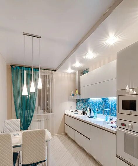 Кухня под натяжной потолок фото Натяжной потолок на кухню в Мытищах купить от 490 руб./м²