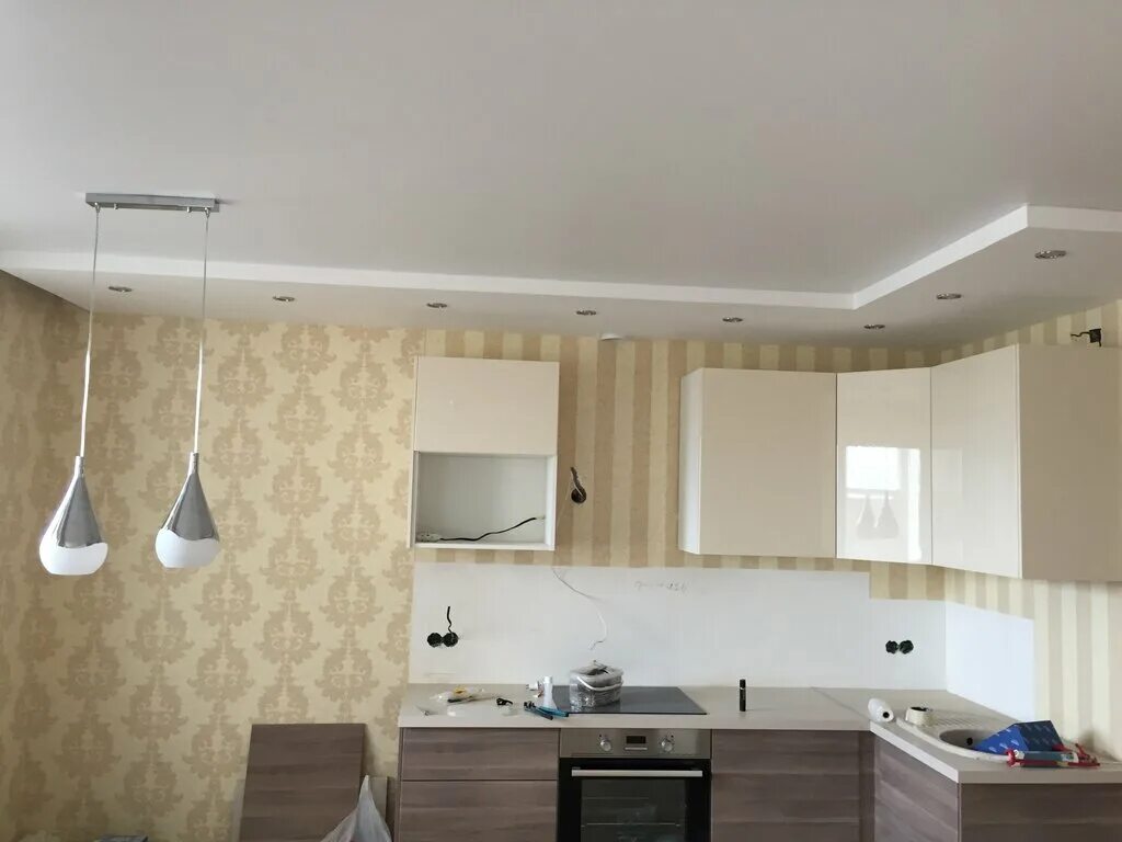 Кухня под натяжной потолок фото Феникс, потолочные системы, ул. Матросова, 4, рабочий посёлок Октябрьский - Янде