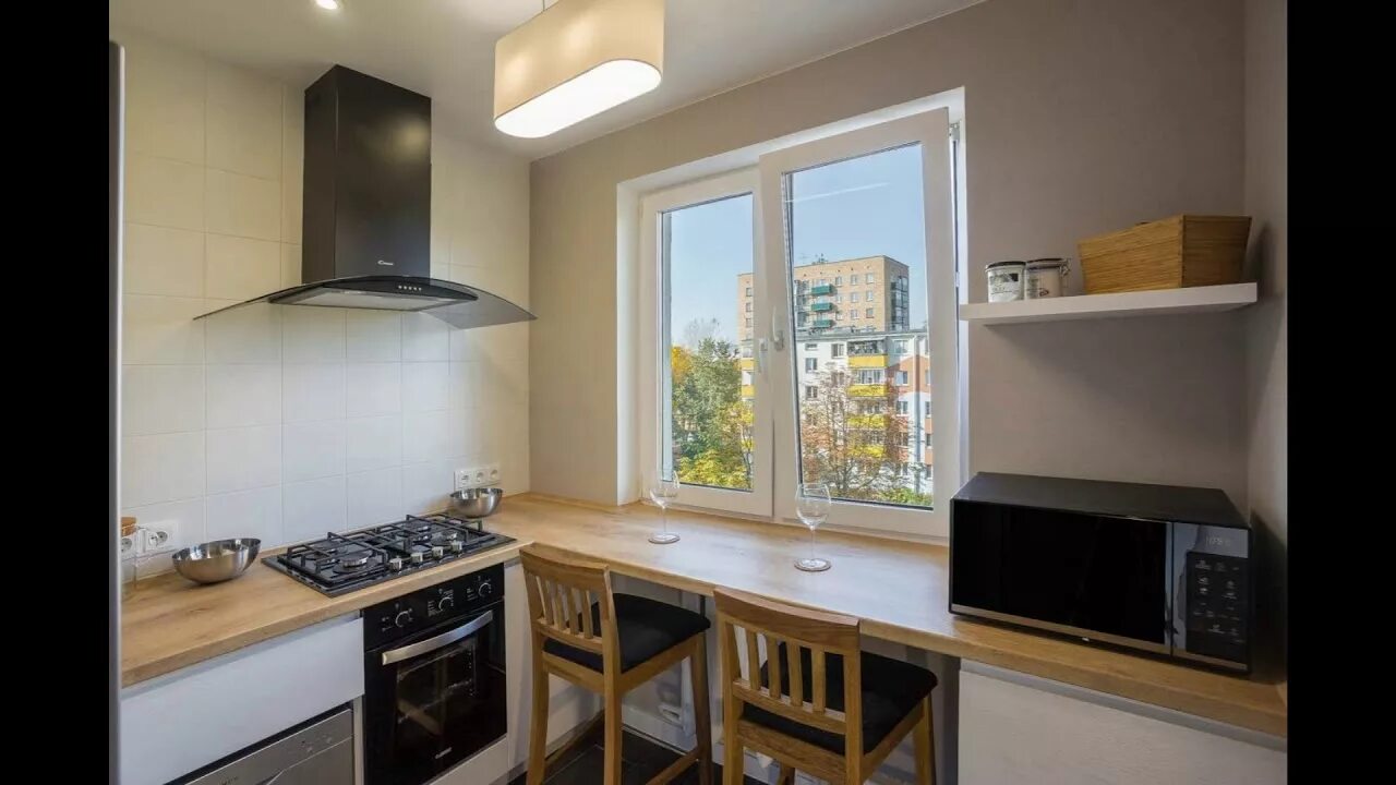 Кухня под окно в хрущевке фото Белая кухня 6 метров в хрущевке - со всех ракурсов - YouTube