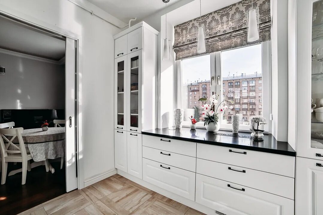 Кухня под окном дизайн фото Кухня PLATINO mobili Design 08 на заказ в Москве Мебель премиум класса