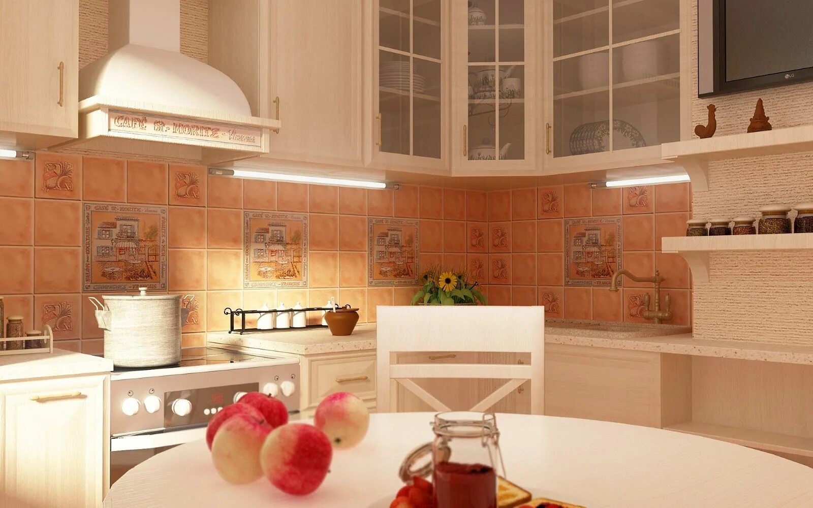 Кухня под плитку фото Бежевые кухни: вся палитра цвета, часть 1