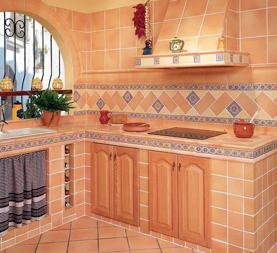 Кухня под плитку фото Azulejos rústicos para cocinas de obra Mexican kitchen decor, Farmhouse dining r