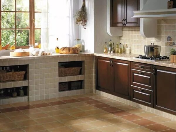 Кухня под плитку фото Кафельная плитка для кухни на пол