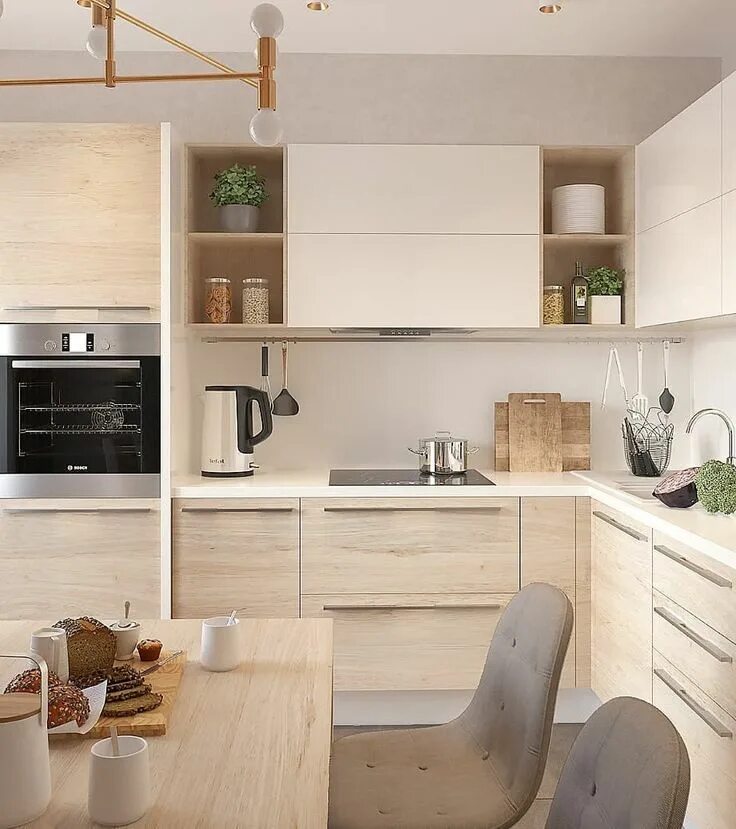 Кухня под светлое дерево интерьер Кухни в Борисове по индивидуальным размерам, фото и цены за метр погонный vse-ku