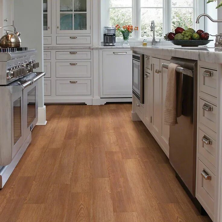 Кухня пол ламинат фото Shaw Floors New Market 12 Array 6" x 48" x 2mm Luxury Vinyl Plank in Lakewood Vi