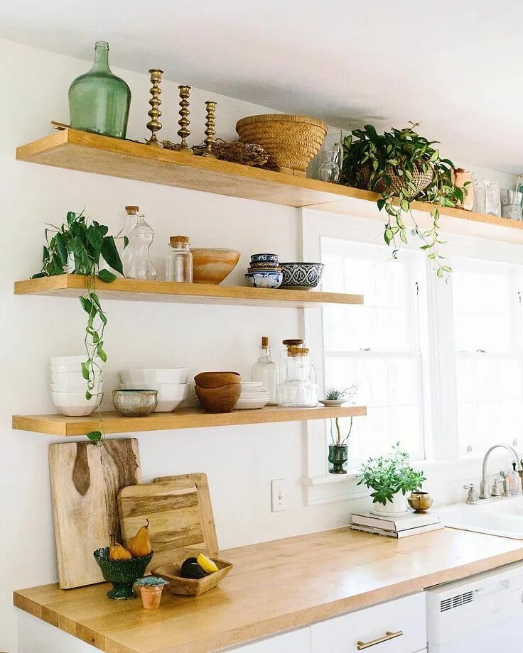 Кухня полки на стене дизайн фото Kitchen inspo Kitchen shelves, Kitchen design, Kitchen island decor