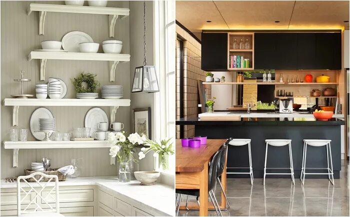 Кухня полки вместо шкафов фото Модные тенденции 2015: оригинальные идеи оформления кухни
