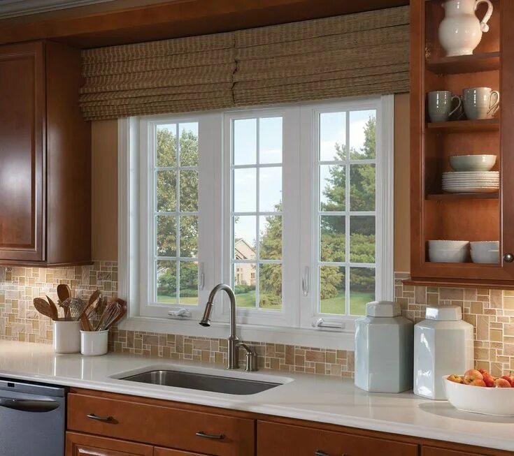 Кухня посередине окно фото дизайн Kitchen Windows Ideas DECOR IT'S Kitchen backsplash designs, Classy kitchen, Gla