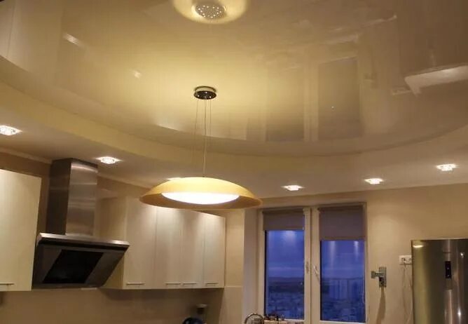 Кухня потолок бежевый фото Освещение для натяжных потолков - купить светильники в Москве - Потолки Атлант