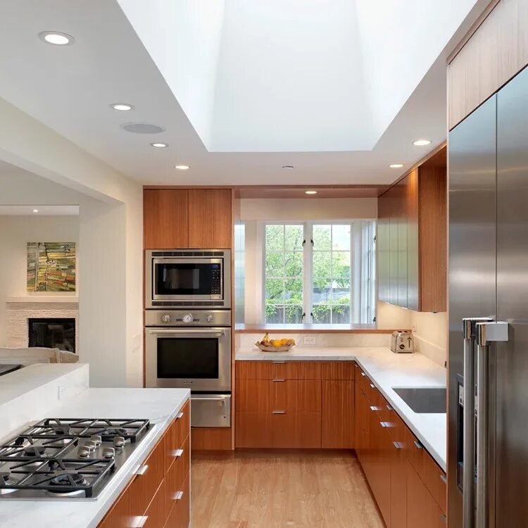 Кухня потолок дизайн фото дома Furnitur Sederhana Veneer Kayu Desain Modern Lemari Dapur Alibaba.com