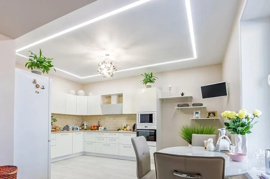 Кухня потолок дизайн фото дома Сатиновые натяжные потолки от производителя Abri-s