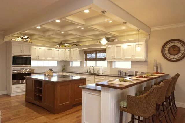 Кухня потолок дизайн фото дома 17 Attractive Traditional Kitchen Lighting Ideas To Beautify Your Kitchen Space 