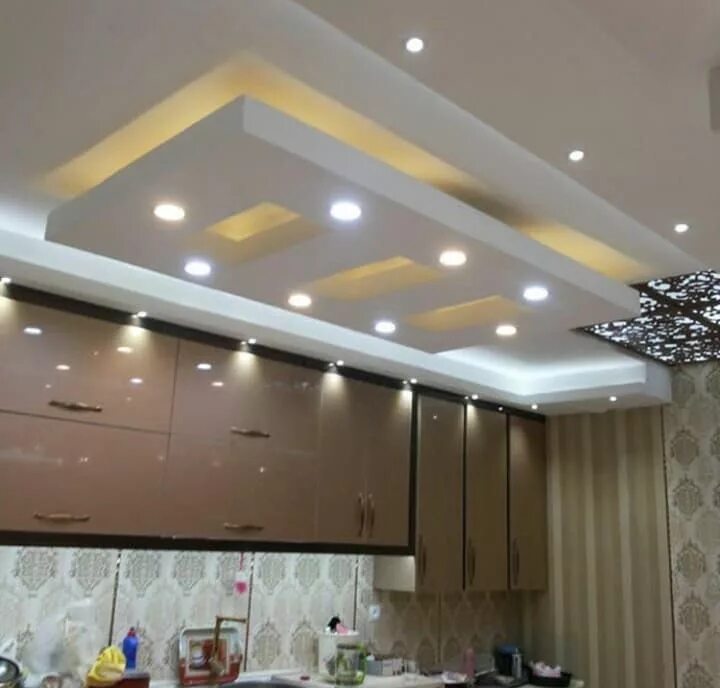 Кухня потолок гипсокартон дизайн фото Modern Kitchen Ceiling Design