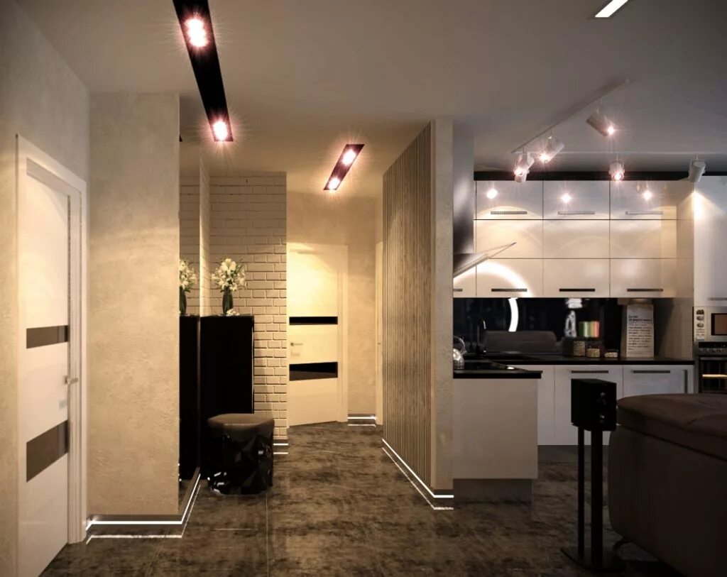 Кухня прихожая дизайн Освещение в студии (108 фото) " НА ДАЧЕ ФОТО