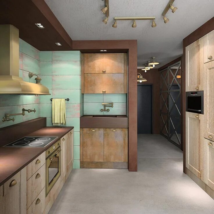 Кухня прихожая планировка квартир Студия со спальней в нише и рабочим столом в шкафу - INMYROOM House design, Kitc