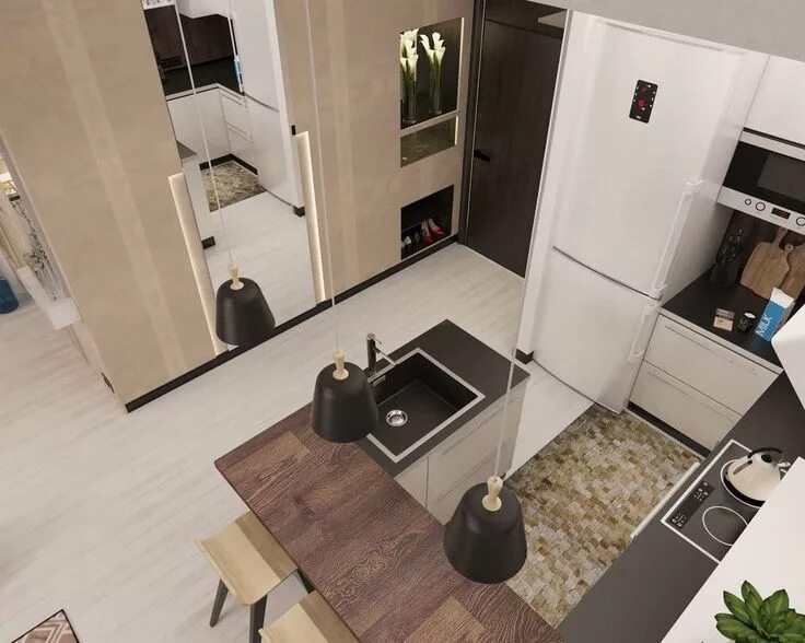 Кухня прихожая планировка квартир кухня в дизайне студии 38 кв. м.