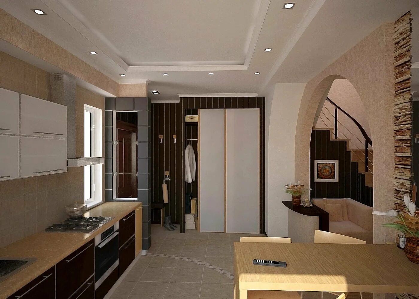 Кухня прихожая планировка в частном Кухня и коридор вместе - Гранд Проект Декор.ру