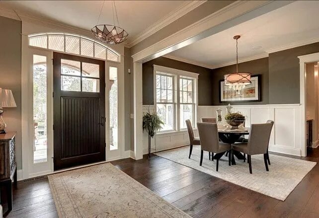 Кухня прихожая в частном доме фото Open Concept Entryway - Modern Entryway Ideas Farm house living room, Dining roo