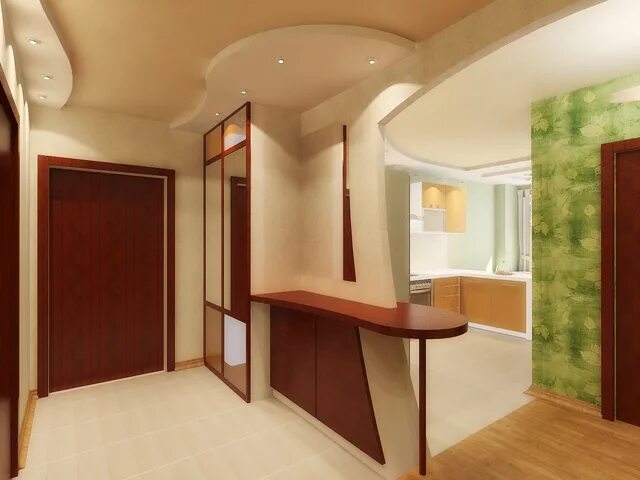 Кухня прихожая в частном доме фото Зонирование прихожей в частном доме - Дом Мебели.ру