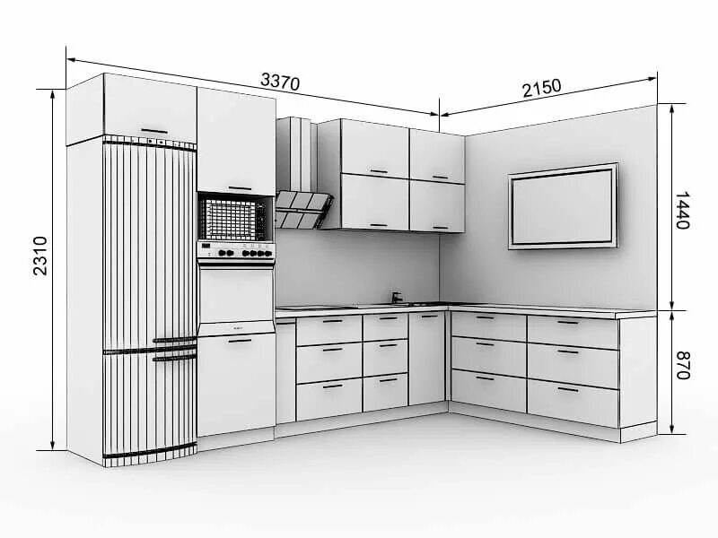 Кухня проекты фото чертежи Useful Kitchen Dimensions And Layout - Engineering Discoveries Kitchen layout pl
