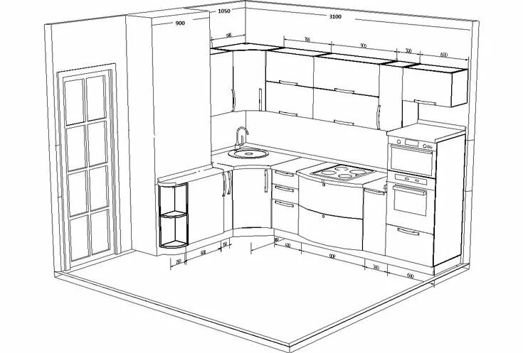 Кухня проекты фото чертежи cozinha pequena+pia sob a janela - Google Search Дизайн кухни, Дизайн, Макеты ку