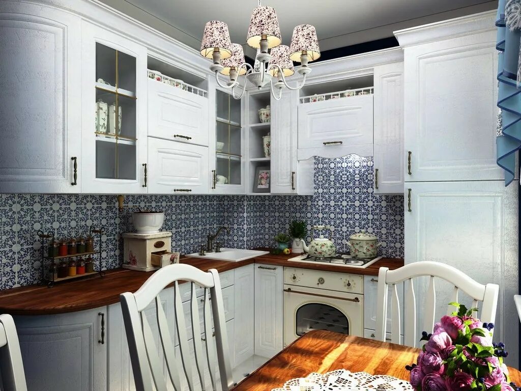 Кухня прованс дизайн фото Кухня прованс 96 заказать недорого в Москве - 1Кухонный