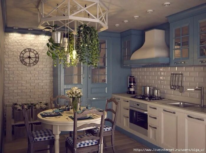 Кухня прованс дизайн интерьера V2JiLJnw4AI (700x519, 299Kb) Интерьер, Кухня в морском стиле, Французские дереве