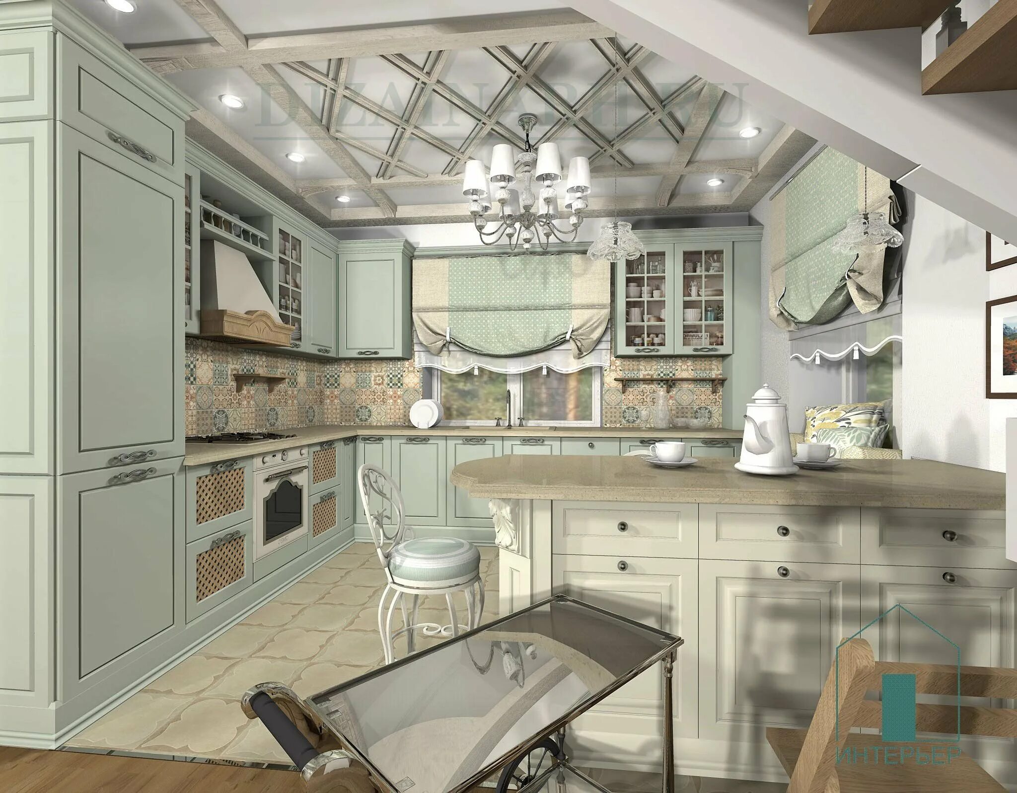 Кухня прованс дизайн интерьера Кухни в стиле прованс п образные - Дом Мебели.ру