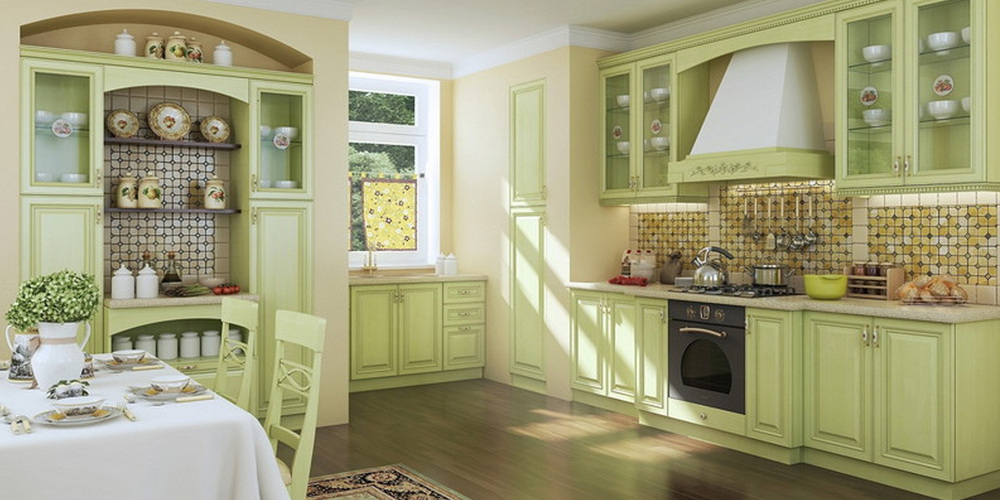 Кухня прованс фисташковая фото в интерьере Стиль Прованс в интерьере квартиры и дома - Фабрика Декора