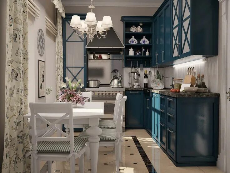 Кухня прованс фото в интерьере Фото с сайта Roomble.com Прованс интерьер, Дизайн занавеса, Интерьер