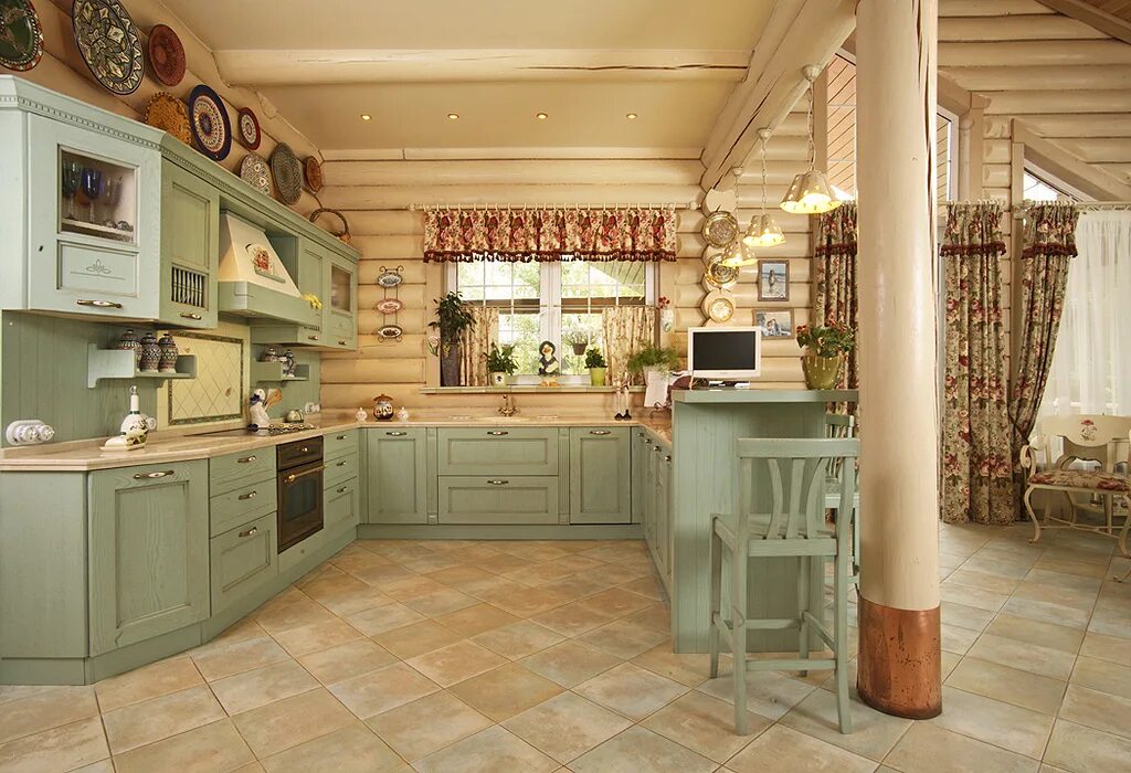 Кухня прованс в деревянном доме фото Кухни в стиле прованс, кантри купить СПб - ИРБИС - мебельное производство