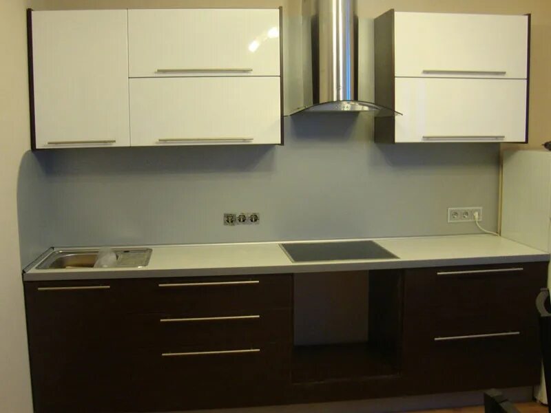 Кухня прямая 2.4 метра дизайн фото Кухня "Пласт" на заказ по индивидуальным размерам ✔ Divlada