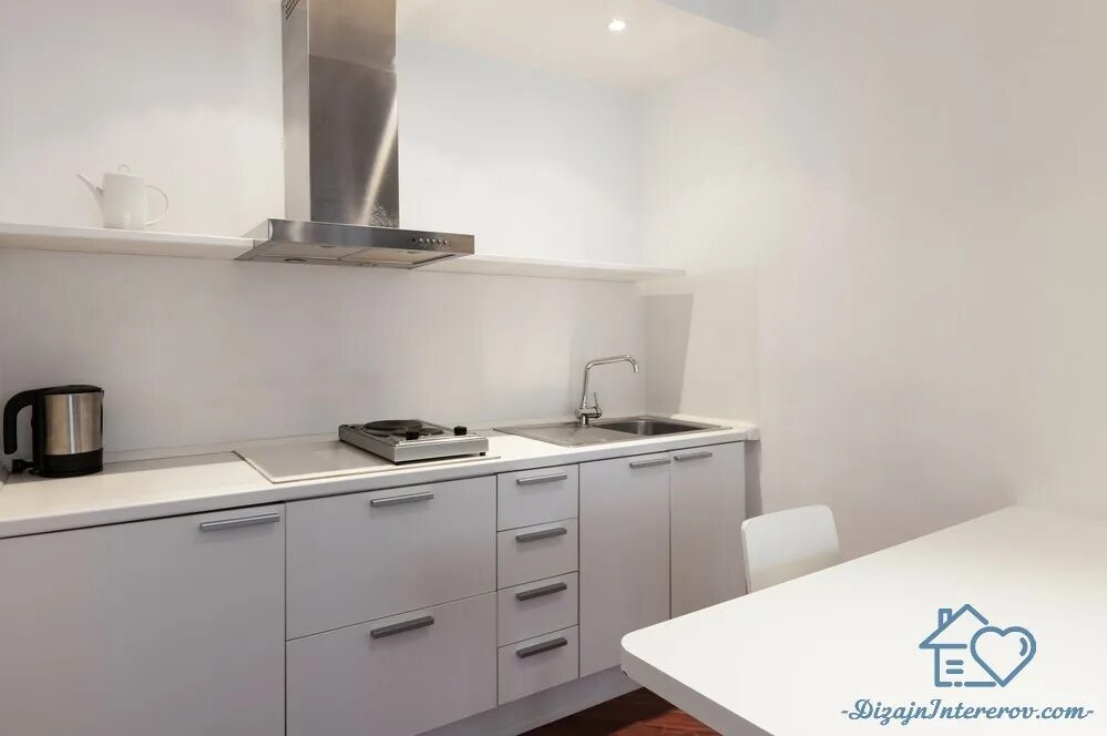 Кухня прямая без верхних шкафов фото Кухня прямая без верхних шкафов - CormanStroy.ru