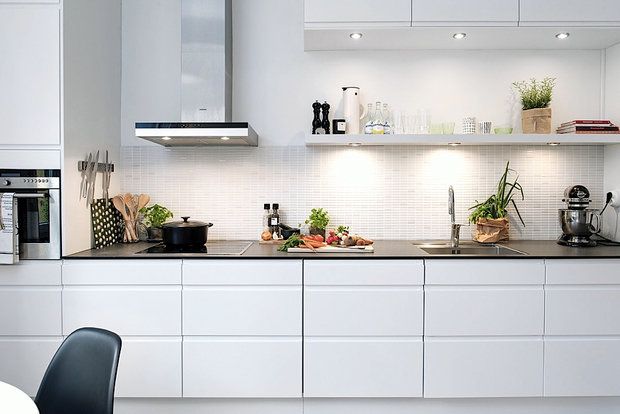 Кухня прямая без верхних шкафов фото Надо знать: 12 простых лайфхаков для лучшей жизни - INMYROOM Kitchen decor moder
