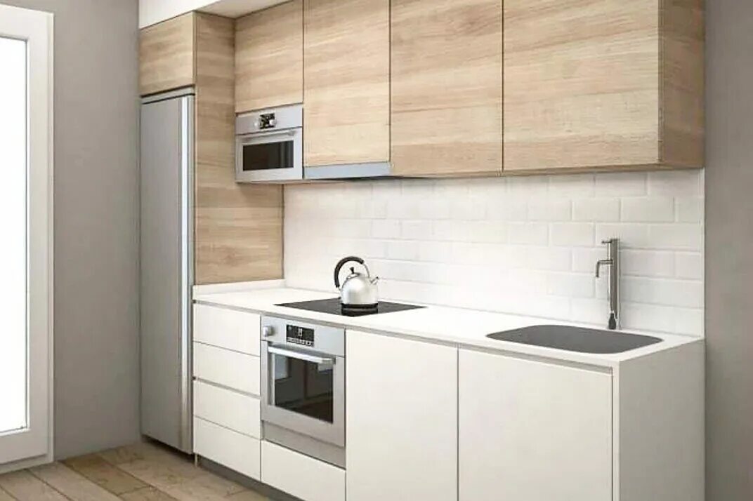 Кухня прямая дизайн фото с холодильником Кухня Орон купить в интернет-магазине мебели по отличной цене, с доставкой